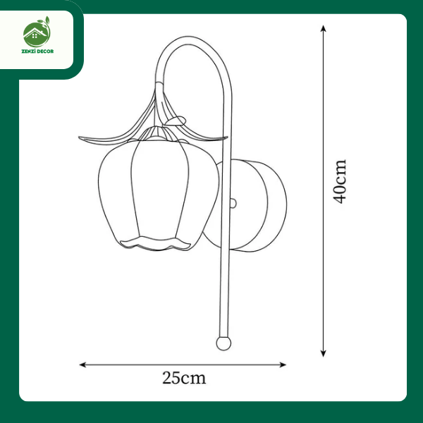 Kích thước đèn tường hoa