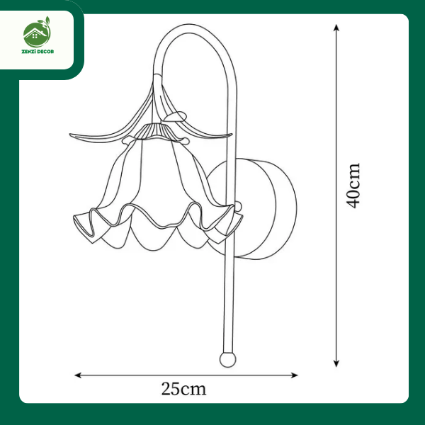 Kích thước đèn tường hoa